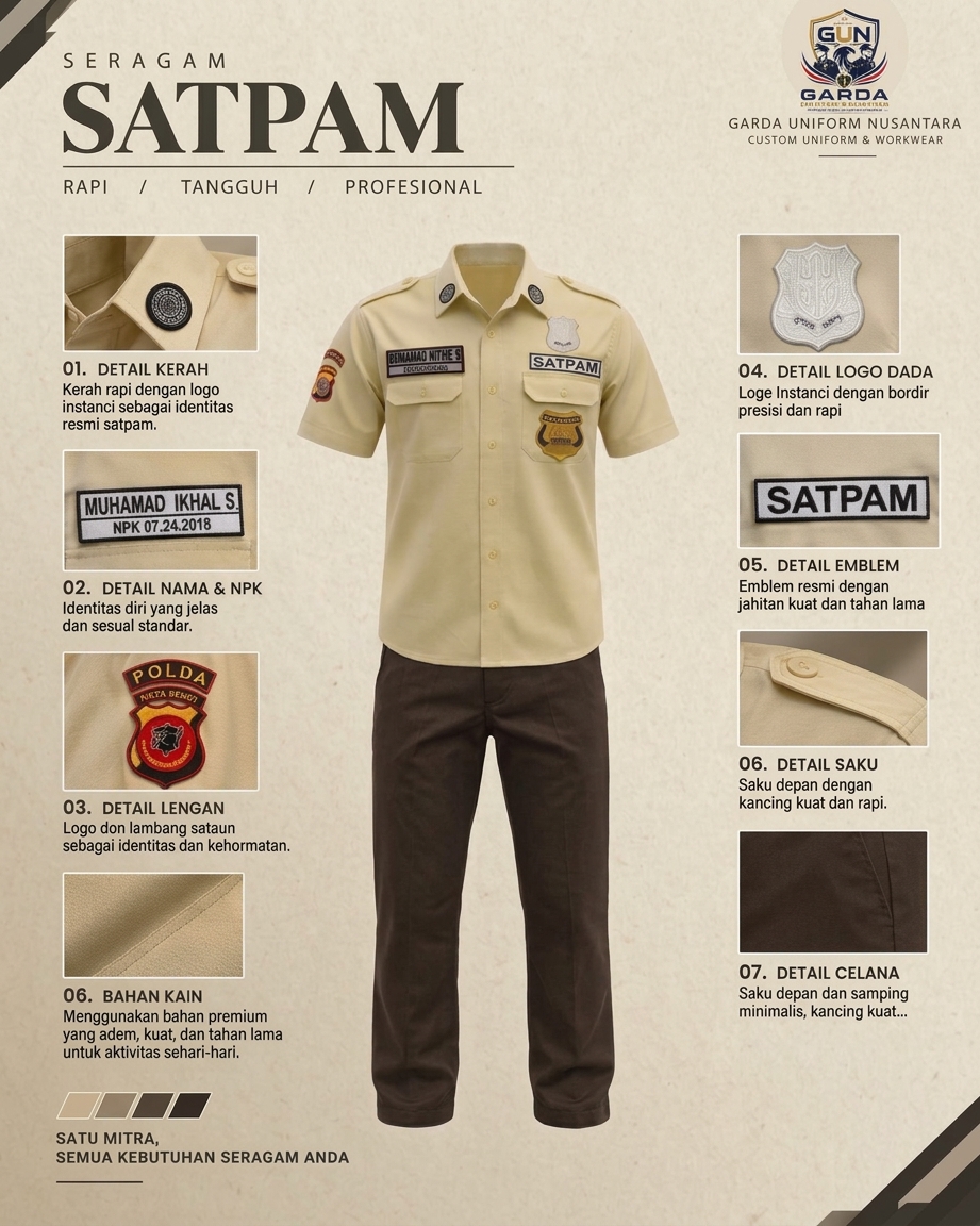 Seragam PDH Satpam (Pakaian Dinas Harian)